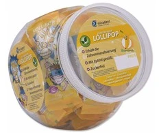 Miradent XyliPOP su bananų skonio saldainis ant pagaliuko vaikams, be cukraus, su ksilitoliu 25vnt.