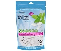 Miradent Xylitol kramtomosios gumos pipirmėtės skonio, 200 vnt.