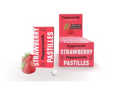 Peppersmith braškių skonio saldainiai su ksilitoliu, 25 vnt.