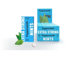 Peppersmith Extra Strong saldainiai su ksilitoliu ir eukalipto skoniu, 25 vnt.