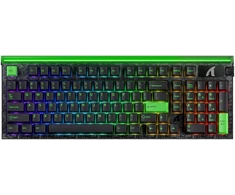 ATTACK SHARK R98 HE Carbon Fiber Neon Žalias laidinė klaviatūra su Rapid Trigger ir Magnetic Switch jungikliais, C01 Ultra RGB Coiled Cable laidu