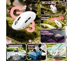 Belaidė žaidimų pelė Attack Shark G3 Pro Baltas