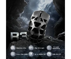 Belaidė žaidimų pelė Attack Shark R3 46 g, 8000 Hz, PixArt PAW3395, 26000 DPI, pilka