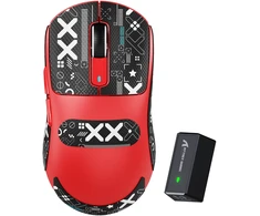 Bevielė žaidimų pelė Attack Shark Pelė X3 Pro Raudona Tri-Mode 2.4Ghz/Bluetooth 5.0/USB C