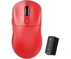 Bevielė žaidimų pelė Attack Shark Pelė X3 Pro Raudona Tri-Mode 2.4Ghz/Bluetooth 5.0/USB C