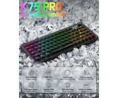 Mechaninė žaidimų kalviatūra Attack Shark K75 75% Juodas Transparent RGB BT5.0/2.4G/USB-C
