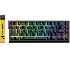 Magnetinė laidinė žaidimų klaviatūra Attack Shark X68 HE Juodas / Juoda. laidinė. RGB pašvietimas. 66 mygtukai