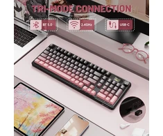 Mechaninė žaidimų klaviatūra Attack Shark X98PRO Blackberry Blueberry switch RGB - 2.4G + BT + su laidu 98 mygtukai