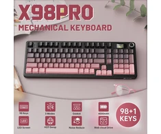 Mechaninė žaidimų klaviatūra Attack Shark X98PRO Blackberry Blueberry switch RGB - 2.4G + BT + su laidu 98 mygtukai