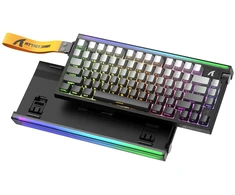 Mechaninė žaidimų klaviatūra Attack Shark R85HE Moonlight juodas, laidinė, RGB apšvietimas