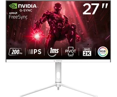 Monitorius Rampage GLACIER GL27R200Q 27'' 200Hz 1ms IPS QHD 2K AdaptiveSync RGB Pivot Baltas