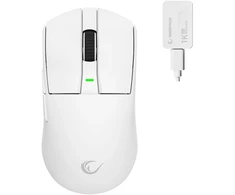 Pelė žaidimams Rampage Zenith. BT + USB + 2.4g. Paw3395. Nordic 52833 MCU. Balta