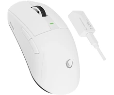 Pelė žaidimams Rampage Zenith. BT + USB + 2.4g. Paw3395. Nordic 52833 MCU. Balta