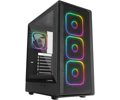 Rampage METEOR kompiuterio korpusas + 650W 80Plus maitinimo šaltinis. juodas. 4xRGB ventiliatoriai. 1xUSB 3.1. 2xUSB 2.0 jungtys