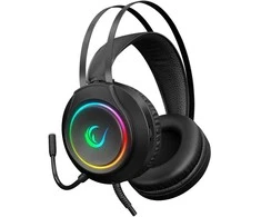 Rampage RM-K45 ORBIT-S juodos RGB LED 7.1 žaidimų ausinės su reguliuojamu mikrofonu