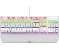 Žaidimų klaviatūra Rampage KB-R86 UMBRA. Balta. USB. RGB Rainbow pašvietimas. mėlyni mygtukai. mechaninė