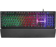 Žaidimų klaviatūra Rampage KB-RX77 RUNNER. juoda. Rainbow RGB apšvietimas. riešo atrama. USB