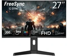 Žaidimų monitorius Rampage Drop DR27C300F 27". 300HZ. 1MS. FHD FREESYNC/GYNC. RGB pašvietimas. Pivot. R1500. Lenktas
