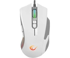 Pelė žaidimams Rampage SMX-R22 PhoenixIX V2. balta. 7 klavišų. RGB. 12800DPI