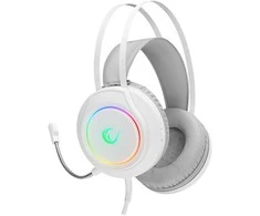 Žainimų ausinės Rampage RM-K45 ORBIT-S. Baltos su RGB Led. su mikrofonu. 7.1