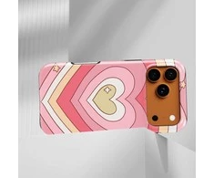 Voltuna Dėklas „Candy Stripe Hearts“ su MagSafe Apple iPhone 13-17 modeliams