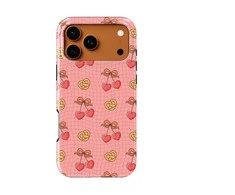 Voltuna Dėklas „Cherry Bow Grid“ su MagSafe Apple iPhone 13-17 modeliams