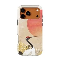 Voltuna Dėklas „Crimson Sun Crane“ su MagSafe Apple iPhone 13-17 modeliams