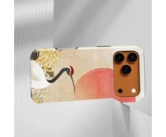Voltuna Dėklas „Crimson Sun Crane“ su MagSafe Apple iPhone 13-17 modeliams