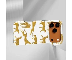 Voltuna Dėklas „Golden Cheetah Stance“ su MagSafe Apple iPhone 13-17 modeliams