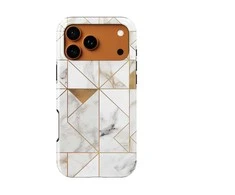 Voltuna Dėklas „Golden Geometry Marble“ su MagSafe Apple iPhone 13-17 modeliams