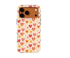 Voltuna Dėklas „Golden Heart Sparkle“ su MagSafe Apple iPhone 13-17 modeliams