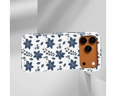 Voltuna Dėklas „Indigo Flower Print“ su MagSafe Apple iPhone 13-17 modeliams