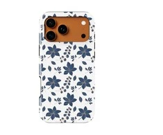 Voltuna Dėklas „Indigo Flower Print“ su MagSafe Apple iPhone 13-17 modeliams