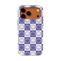 Voltuna Dėklas „Indigo Smiley Grid“ su MagSafe Apple iPhone 13-17 modeliams