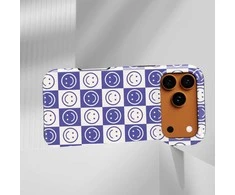 Voltuna Dėklas „Indigo Smiley Grid“ su MagSafe Apple iPhone 13-17 modeliams