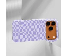 Voltuna Dėklas „Lavender Mist Check“ su MagSafe Apple iPhone 13-17 modeliams