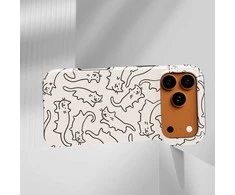 Voltuna Dėklas „Line Art Cats“ su MagSafe Apple iPhone 13-17 modeliams