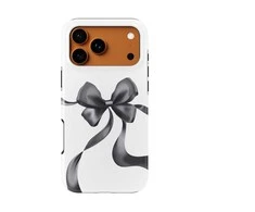 Voltuna Dėklas „Midnight Satin Bow“ su MagSafe Apple iPhone 13-17 modeliams
