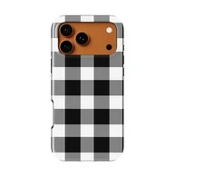 Voltuna Dėklas „Monochrome Picnic Check“ su MagSafe Apple iPhone 13-17 modeliams
