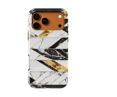 Voltuna Dėklas „Noir &amp; Gold Chevron Marble“ su MagSafe Apple iPhone 13-17 modeliams