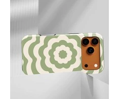 Voltuna Dėklas „Olive Bloom Ripple“ su MagSafe Apple iPhone 13-17 modeliams