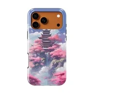 Voltuna Dėklas „Pagoda Sakura Skies“ su MagSafe Apple iPhone 13-17 modeliams
