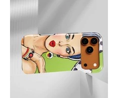 Voltuna Dėklas „Pop Art Surprise Girl“ su MagSafe Apple iPhone 13-17 modeliams