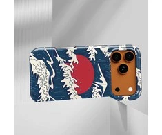 Voltuna Dėklas „Raudona Sun Waves“ su MagSafe Apple iPhone 13-17 modeliams