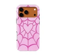Voltuna Dėklas „Rožinė Heart Web“ su MagSafe Apple iPhone 13-17 modeliams