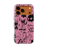 Voltuna Dėklas „Rožinė Sketchy Cat Chaos“ su MagSafe Apple iPhone 13-17 modeliams