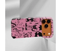 Voltuna Dėklas „Rožinė Sketchy Cat Chaos“ su MagSafe Apple iPhone 13-17 modeliams