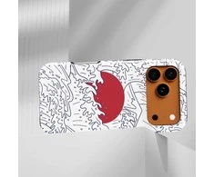 Voltuna Dėklas „Scarlet Rising Sun“ su MagSafe Apple iPhone 13-17 modeliams