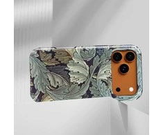 Voltuna Dėklas „Sidabrinis Leaf Elegance“ su MagSafe Apple iPhone 13-17 modeliams