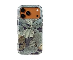 Voltuna Dėklas „Sidabrinis Leaf Elegance“ su MagSafe Apple iPhone 13-17 modeliams
